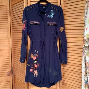 Desigual embroidered shirt dress size 38.